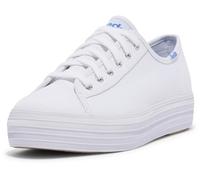 Keds Sneaker Triple Kick Canvas Donna, Bianco Bianco 10, 4.5 UK