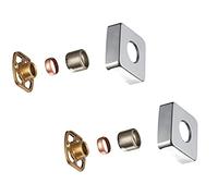 KEDWILL® Kit di fissaggio per valvole a barra staffe con copertura quadrata SS cromata sindoni rosette connessioni da 3/4" pollici BSP 15 mm montaggio a parete per rubinetto miscelatore termostatico