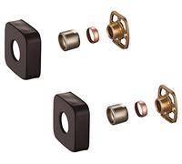 KEDWILL® Kit di fissaggio rapido per valvola a barra, staffe con copertura quadrata in SS nero opaco, bocchette da 3/4 di pollice Connessioni BSP 15 mm Montaggio a parete per miscelatore termostatico