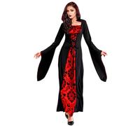 KEEBAX Costume da Vampiro da Donna, Costume da Vampiro per Ragazza, Halloween, Carnevale, Cosplay, Feste a Tema, Gioco di Ruolo (L(165-170 cm))
