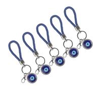 Keechain Malvagio, 5pcs Lucky Eye Keychain Blu Turco Turco a Pendente a Pendente Blu Occhio Amuleto Gioiello Gioiello per le Vacanze Artigianato