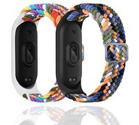 Keecuty Cinturino in Nylon per Mi Band 6/5/4/3 Bracciale Tessuto Elastico Intrecciato in Morbido Nylon Braccialetti Sportivi Elasticità Traspirante Cinturino Espandibile per Mi Band 6/5/4/3