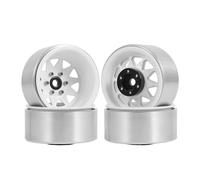 KEEDA Cerchi Beadlock da 1,9 pollici, profondità negativa di inserimento - 8,9 mm, mozzo per SCX10 90046 AXI03007 TRX4 GEN7 GEN8 D90 1/10 RC Crawler Car (bianco)