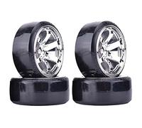 KEEDA RC Drift Auto Plastica Cerchio e Pneumatico, 63 mm Pneumatici rigidi per 1/10 HSP Tamiya HPI Kyosho Racing Drifting Auto