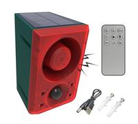 KEEDA Rilevatore di movimento con allarme solare e luce stroboscopica, registrazione in 20 secondi, colpi di pistola e abbaiare del cane, sistema di allarme di sicurezza per fattoria, fienile,