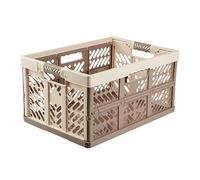 keeeper 4x Robusti Box Contenitori Pieghevoli con Impugnature Soft-touch, 54 x 37 x 28 cm, 45 L, Ben, Crema/Taupe