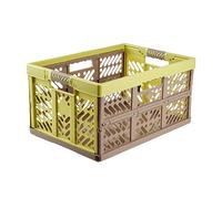 keeeper 4x Robusti Box Contenitori Pieghevoli con Impugnature Soft-touch, 54 x 37 x 28 cm, 45 L, Ben, Verde/Taupe
