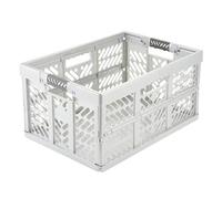 keeeper Ben Stabile - Scatola pieghevole professionale con manici Soft Touch, 54 x 37 x 28 cm, 45 l, colore: Argento (Light Silver)