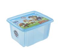 keeeper Box contenitore con coperchio "Paw Patrol", Rotabile e impilabile, Per bambini, 24 litri, Paulina, Blu trasparente