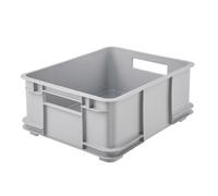 keeeper cassetta di trasporto con maniglie di trasporto, Euro-Box L, 20,5 l, 43 x 35 x 17,5 cm, Bruno Eco Line, grigio (Eco Stone Grey)