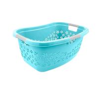 keeeper Cesta Ergonomica per la Biancheria con Decorazione permeabile all'aria, Impugnature Morbide e Antiscivolo, 50 L, Lasse, Azzurro