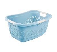 keeeper Cesta per il Bucato Ergonomica con Decorazione Permeabile all'Aria, Morbidi Manici Antiscivolo, 50 L, Lasse, Nordic Blue (Blu)