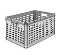 keeeper Cestello da Trasporto, Impilabile, Polipropilene, 64 L, Robert, Nordic Grey (Grigio)