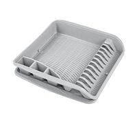 keeeper Cestello Scolapiatti con Vassoio, 39,5 x 39,5 x 8 cm, Pierre, Nordic Grey (Grigio)