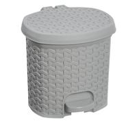 Secchio cosmetico Keeeper Tret "Tjark", 3 litri, secchio per rifiuti di pedale grigio nordico, look da rattan, con pedale, -1 p NEW