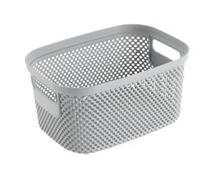 keeeper Cestino in Maglia, 3,5 l, Maniglie Laterali, Permeabile all'Aria, Plastica, 23,7 x 17 x 12,2 cm, Stine, grigio (Nordic Grey)