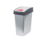 keeeper Cestino Premium con Coperchio Basculante, Soft Touch, 25 L, Magne, Argentato