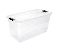 keeeper Contenitore con Coperchio, PP, 79.5 x 39.5 x 40 cm, Capacità: 83 L, Cornelia, Trasparente