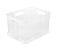 keeeper Contenitore Euro-Box M, Plastica resistente (PP), 35 x 27 x 22 cm, 16 L, Bruno, Nature/Trasparente