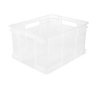 keeeper Contenitore Euro-Box XL, Plastica resistente (PP), 43 x 35 x 24 cm, 28 L, Bruno, Nature/Trasparente