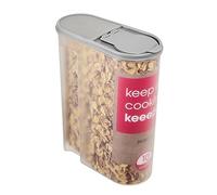 keeeper Contenitore per Alimenti Secchi Jean, Coperchio Ripiegabile, 5 L, Polipropilene, 24 x 11,5 x 30,5 cm, Nordic Grey (Grigio)