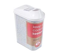 keeeper Contenitore per Alimenti Sfusi, Coperchio Dosatore Regolabile, Plastica, 1,5 L, 11,5 x 7 x 21 cm, Paola, Bianco