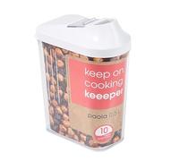keeeper Contenitore per Alimenti Sfusi, Coperchio Dosatore Regolabile, Plastica, 500 ml, 8 x 4,5 x 15 cm, Paola, Bianco
