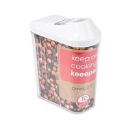 keeeper Contenitore per Alimenti Sfusi, Coperchio Dosatore Regolabile, Plastica, 750 ml, 10,5 x 5,5 x 17 cm, Paola, Bianco