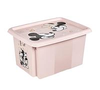 keeeper Contenitore Portaoggetti con Coperchio, Minnie, Rotabile e Impilabile, Per Bambini, 15 L, Karolina, Nordic Pink (Rosa)
