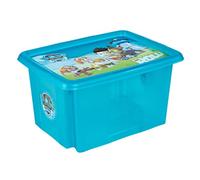 keeeper Contenitore Portaoggetti con Coperchio, Paw Patrol, Rotabile e Impilabile, Per Bambini, 15 L, Karolina, Fresh Blue Transparent (Blu)