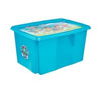 keeeper Contenitore Portaoggetti con Coperchio, Paw Patrol, Rotabile e Impilabile, Per Bambini, 45 L, Karolina, Fresh Blue Transparent (Blu)