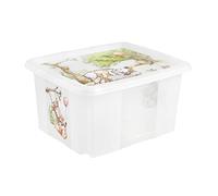 keeeper Contenitore Portaoggetti con Coperchio, Winnie the Pooh, Rotabile e Impilabile, Per Bambini, 24 L, Karolina, Trasparente Naturale