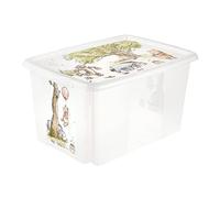 keeeper Contenitore Portaoggetti con Coperchio, Winnie the Pooh, Rotabile e Impilabile, Per Bambini, 45 L, Karolina, Trasparente Naturale