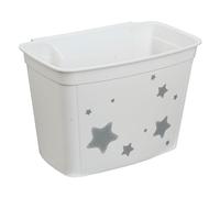 keeeper Contenitore Portaoggetti da Appendere, Stars, 4 L, Resistente ai Graffi, Ottimo per Pannolini e Cosmetici, Janek, Bianco