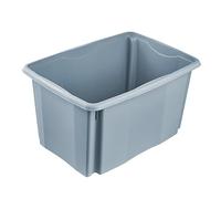 keeeper Contenitore Portaoggetti Rotabile e Impilabile, 54,5 x 39 x 29,5 cm, 45 L, Emil Eco Line, Eco Grigio