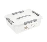 keeeper Contenitore "Stars" con coperchio, Rotabile e impilabile, Per bambini, 10 litri, Kaja, Grigio cosmico