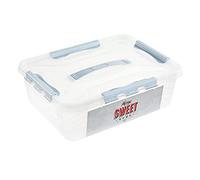 keeeper Contenitore Sweet Home con Coperchio e Chiusura a scatto, Rotabile e impilabile, 10 l, Lina, Blu fumo