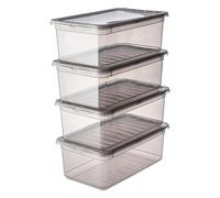 keeeper Contenitori con Sistema di Ventilazione Air Control, Set da 4 Pezzi, 4 x 5,6 L, Bea, Trasparente (Crystal Grey)