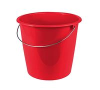 keeeper Erik - Secchio di pulizia con manico in metallo, 10 l, polipropilene, 28,5 x 28,5 x 26 cm, rosso