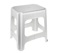 keeeper Maxi-Sgabello, Plastica resistente (PP), 41 x 33,5 x 42,5 cm, Max, Argento