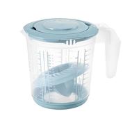 keeeper Misurino 4in1, Con Paraschizzi e Spremiagrumi, Base Antiscivolo, 1 L, Matteo, 14 x 14 x 15 cm, Nordic Blue (Blu)
