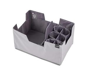 keeeper neo Set Organizzatore Pieghevole per la Spesa XL, 39 l, Con Portabottiglie e Divisorio, Adatto per Box Pieghevole ben, 47 x 31,5 x 26,5 cm, Grafite