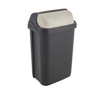 keeeper Pattumiera con Coperchio a Scorrimento, 25 L, Rasmus, Grigio Grafite