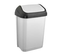 keeeper Pattumiera Swantje - 10 L, PP con coperchio basculante, Argento Chiaro