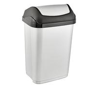keeeper Pattumiera con Coperchio Basculante, 25 L, Swantje, Argentato