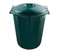 keeeper Pattumiera universale con coperchio chiudibile, Plastica resistente (PP), Pattumiera Mega, 70 L, Hugo, Verde scuro