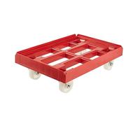 keeeper Piattaforma con Ruote Per Cassette da Trasporto e Contenitori, Portata massima di 300 kg, 61 x 41 x 19 cm, Rolf, Rosso