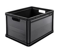 keeeper Robusta Cassetta da Trasporto, Resistente agli Acidi e Adatta per Alimenti, 60 x 40 x 32 cm, 64 L, Robert, Grigio Grafite, 3 Pezzi, 3 x 64 l