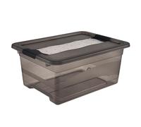 keeeper Scatola con Coperchio e Chiusura a Scatto, 12 L, Trasparente, Crystal Grey (Grigio)