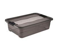keeeper Scatola con Coperchio e Chiusura a Scatto, 28 L, Trasparente, Crystal Grey (Grigio)